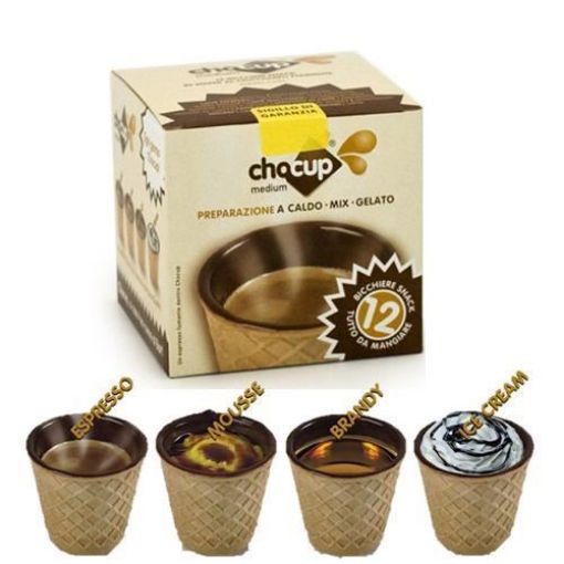 12 Bicchieri in Wafer CHOCUP 60Ml