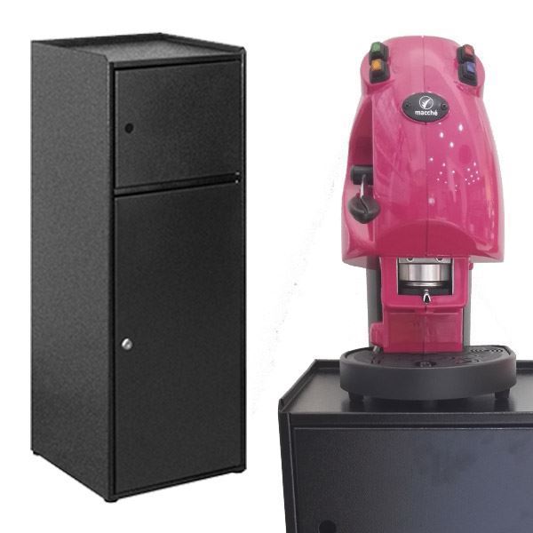 MOBILETTO IN METALLO NERO SUPPORTO MACCHINA DA CAFFE'. Cialde, Capsule