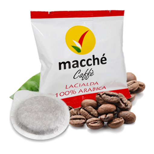 Immagine di 100 Cialde Filtro Carta 44Mm Macche' Caffe' Lacialda 100% Arabica