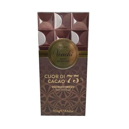 100g. Tavoletta Venchi Cioccolato CUOR DI CACAO 75%