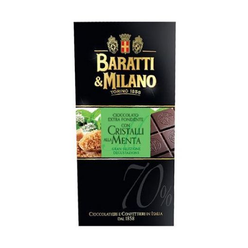 75g. Tavoletta Baratti e Milano Cioccolato CRISTALLI A MENTA