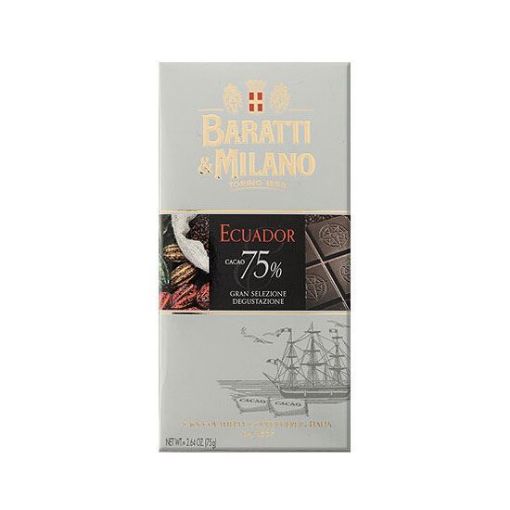 75g. Tavoletta Baratti e Milano Cioccolato EQUADOR 75%