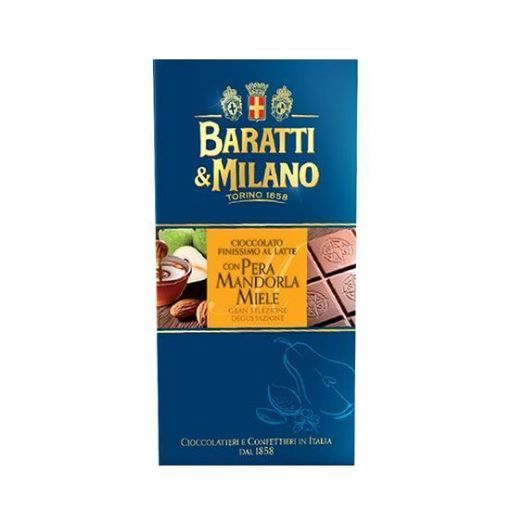 75g. Tavoletta Baratti e Milano Cioccolato PERA MANDORLA MIELE