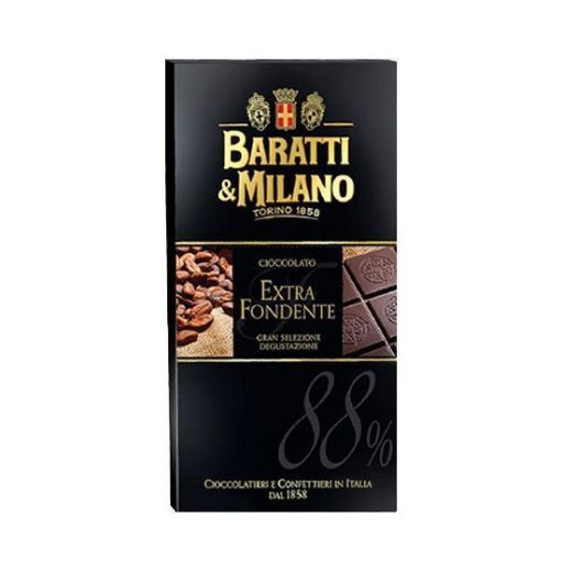 75g. Tavoletta Baratti e Milano Cioccolato EXTRA FONDENTE 88%