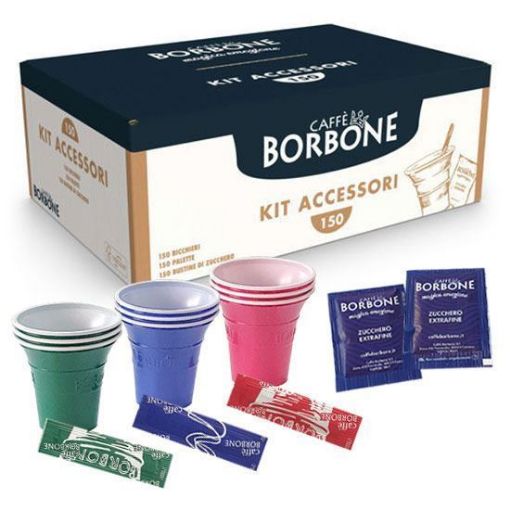 Kit Accessori Completo 150 Pezzi Serigrafato Caffe' Borbone