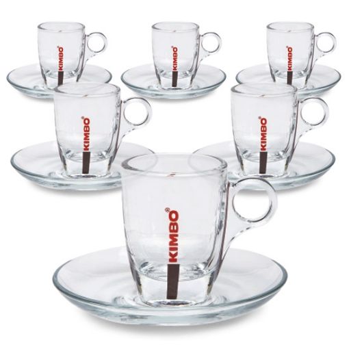 Set da 6 Bicchieri Caffe Vetro Kimbo, Offerta Break Shop. Cialde, Capsule  Originali e Compatibili Caffè