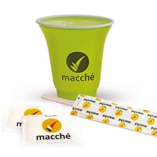 Kit Completo Macche' Caffe' 50 Bicchierini 80Cc, Palette Incartate, Zucchero