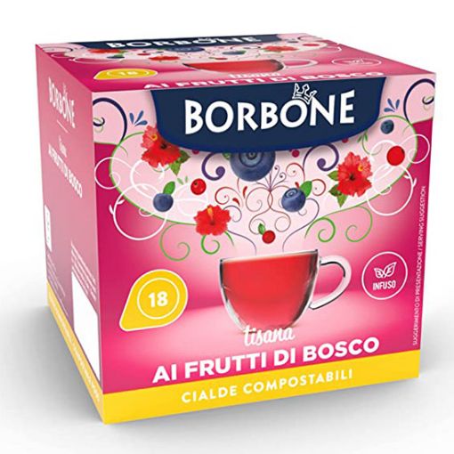 18 CIALDE INFUSO ALLA FRUTTA FRAGOLA E LAMPONE CAFFE' BORBONE FILTRO IN  CARTA 44MM. Cialde, Capsule Originali e Compatibili Caffè