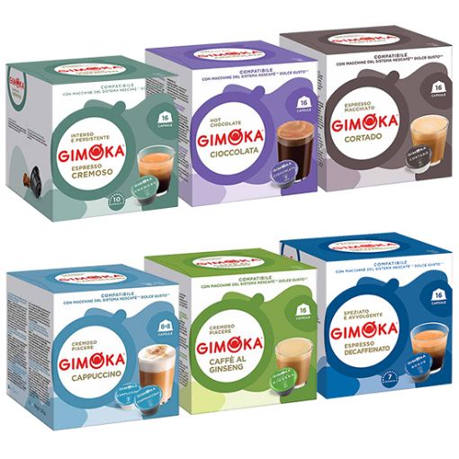 Kit Personalizzato 192 Capsule Gimoka Compatibili Dolce Gusto. Cialde,  Capsule Originali e Compatibili Caffè