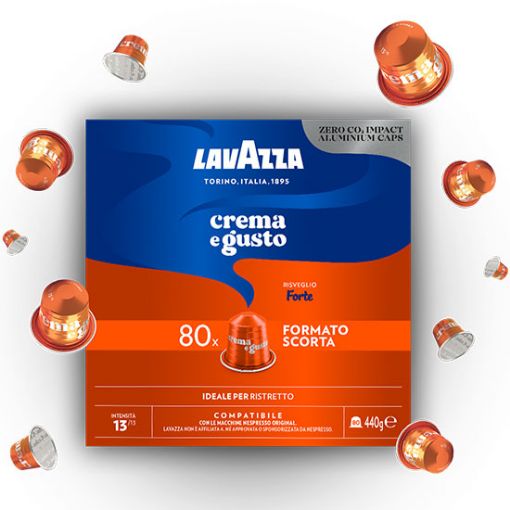 80 Capsule Lavazza Compatibili Nespresso Crema e Gusto Forte in Alluminio