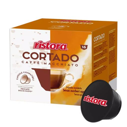 10 Capsule Compatibili Dolce Gusto Ristora Cortado Caffe' Macchiato.  Cialde, Capsule Originali e Compatibili Caffè