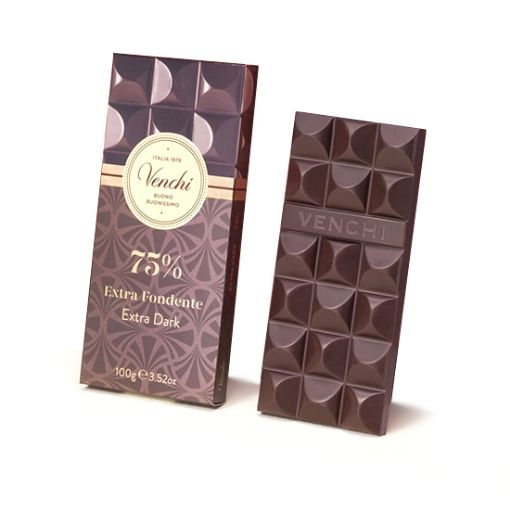 100g. Tavoletta Venchi Cioccolato EXTRA FONDENTE 75%