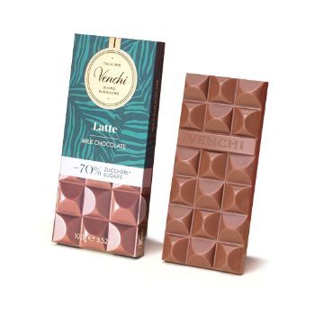 100g. Tavoletta Venchi Cioccolato LATTE -70% ZUCCHERI